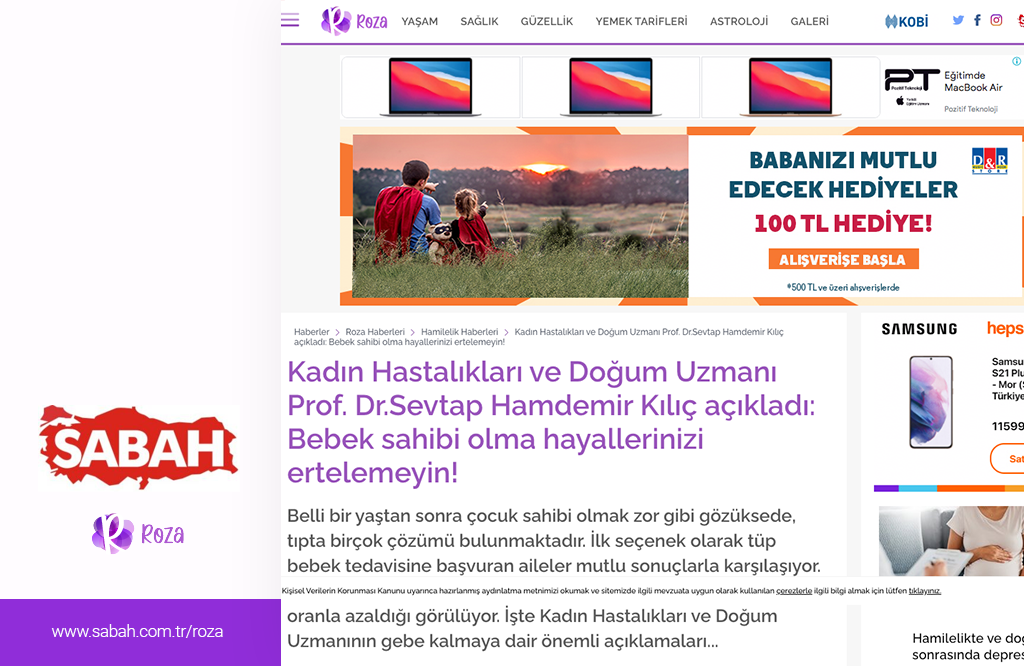 Sabah: Kadın Hastalıkları ve Doğum Uzmanı Prof. Dr.Sevtap Hamdemir Kılıç açıkladı: Bebek sahibi olma hayallerinizi ertelemeyin!